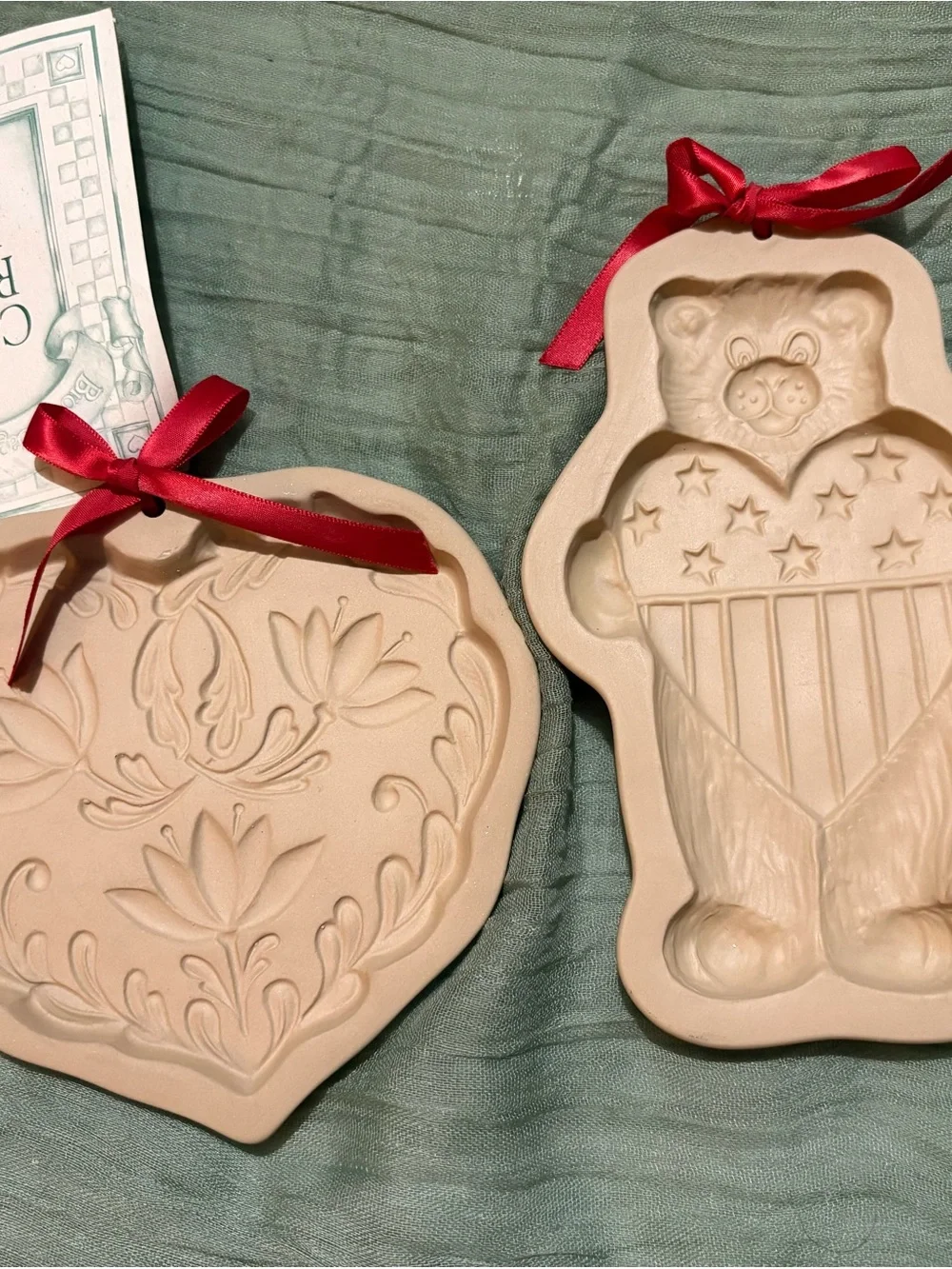 Vintage Brown Bag Cookie Art Stoneware Molds